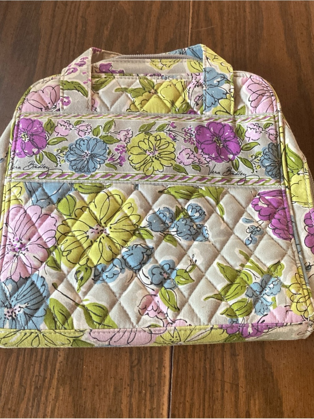 Vera Bradley Quilted Floral cosmetic tech travel bag watercolor floral